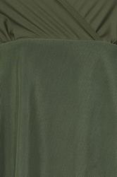 LTS Tall Khaki Green Mesh Skirted Wrap Swimsuit | Long Tall Sally 7
