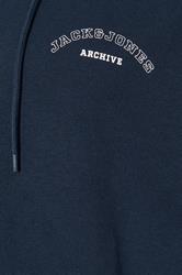 JACK & JONES Big & Tall Navy Blue Zip Through Print Hoodie | BadRhino 5