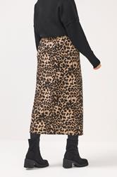 YOURS Plus Size Brown Leopard Textured Tube Skirt | Yours Clothing 2