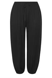 YOURS Curve Black Cuffed Balloon Trousers