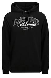 JACK & JONES Big & Tall Black Printed Hoodie | BadRhino 2