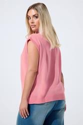 LIMITED COLLECTION Plus Size Pink Ice Cream Knitted Vest Top | Yours Clothing 2