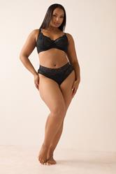 YOURS 2 PACK Plus Size Black & White Swirl Lace Bras | Yours Clothing 5