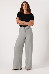 LTS Tall Women's Light Grey Textured Wide Leg Trousers | Long Tall Sally 3
