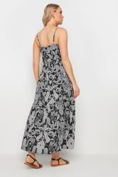 LTS Tall Women's Black Paisley Print Strappy Midi Dress | Long Tall Sally 4