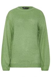 LTS Tall Green Balloon Sleeve Jumper