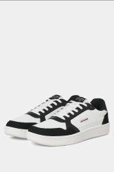 JACK & JONES White & Black Lace Up Trainers