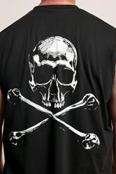BadRhino Big & Tall Black Skull & Crossbones Graphic Muscle Vest | BadRhino 4