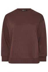 YOURSET Plus Size 2 PACK Chocolate Brown & Mocha Brown Sweatshirts | Yours Clothing 10
