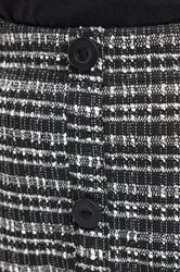 YOURS Plus Size Black Boucle Button Mini Skirt | Yours Clothing 5