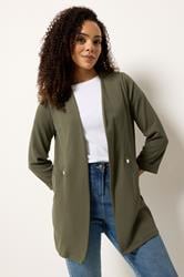 M&Co Khaki Green Textured Jersey Jacket | M&Co 3