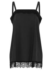 YOURS Curve Black Lace Detail Vest Top