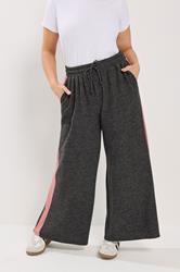 YOURS Plus Size Grey Side Stripe Trousers | Yours Clothing 3