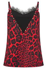 STAR Red Leopard Print Cami Top