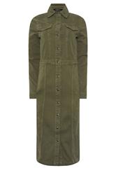 LTS Tall Women's Olive Green Button Denim Midi Dress | Long Tall Sally 5