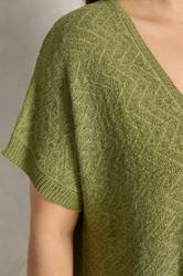 EVANS Plus Size Green Tape Yarn Short Sleeve Cardigan | Evans 4