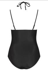 YOURS Plus Size Black Ring Detail Halter Neck Swimsuit | Yours Clothing 11