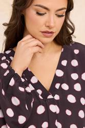 EVANS Plus Size Purple Spot Print Pleated Swing Top | Evans 4
