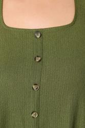 YOURS Plus Size Khaki Green Button Vest | Yours Clothing 5