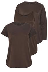 YOURSET Curve 3 PACK Chocolate Brown Core T-Shirt Essentials Set