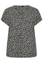 EVANS Plus Size Black Mono Spot Top | Evans 5