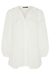 EVANS Curve White Long Sleeve Macrame Blouse