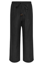 PixieGirl Petite Black Beaded Linen Wide Leg Trousers