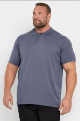 BadRhino Big & Tall Light Blue Knitted Short Sleeve Polo Shirt | BadRhino 3