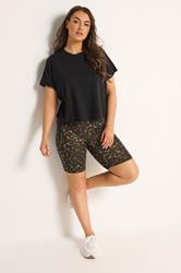 YOURSET 2 PACK Plus Size Black Leopard Stretch Cycling Shorts | Yours Clothing 6
