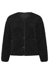 YOURS Curve Black Collarless Fleece