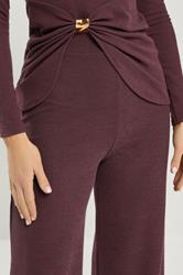 LTS Tall Women's Berry Red Textured Wide Leg Trousers | Long Tall Sally 4