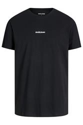 JACK & JONES Big & Tall Black Crew Neck Graphic T-Shirt