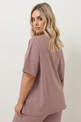 YOURS Plus Size Pink Acid Wash Oversized Sweat T-Shirt | Yours Clothing 4