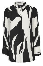 PixieGirl Petite Black Mono Abstract Print Shirt | PixieGirl 5