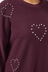 YOURS Plus Size Purple Diamante Soft Touch Jumper | Yours Clothing 4