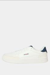 JACK & JONES White & Navy Blue Lace Up Trainers | BadRhino 2
