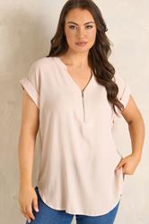 EVANS Plus Size Pink Zip Front Blouse | Evans 3