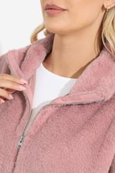 YOURS Plus Size Dusky Pink Faux Fur Fleece Jacket | Yours Clothing 4