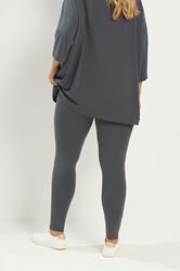 YOURS Plus Size Charcoal Grey Leggings | Yours Clothing 2