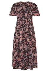 PixieGirl Petite Women's Black Chiffon Paisley Tie Back Dress | PixieGirl 7
