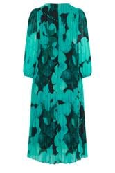 YOURS LONDON Plus Size Teal Green Abstract Pleated Dress | Yours Clothing 7