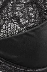 YOURS Plus Size Black Lace Strap Detail Satin Underwired Bra | Yours Clothing 7