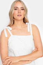 LTS Tall White Floral Broderie Anglaise Cotton Maxi Sundress | Long Tall Sally 5