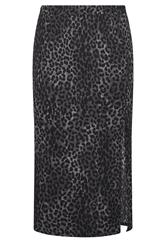 YOURS Curve Grey Leopard Print Textured Tube Skirt