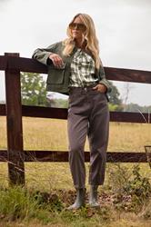 PixieGirl Petite Women's Chocolate Brown Non-Stretch Cotton Barrel Jeans | PixieGirl 1