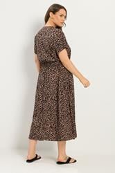 YOURS Plus Size Brown Leopard Maxi Dress | Yours Clothing 2