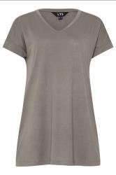 LTS PREMIUM Tall Grey V-Neck Modal T-Shirts