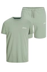 JACK & JONES Big & Tall Iceberg Green 'Beau' T-Shirt & Short Set | BadRhino 2