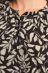 LTS Tall Black Abstract Leaf Placket Button Shirt | Long Tall Sally 4