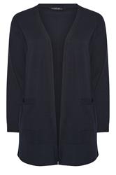 EVANS Curve Navy Blue Premium Pocket Front Cardigan